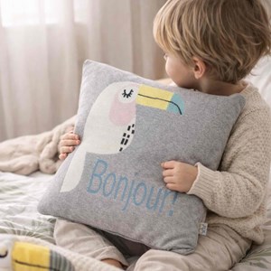 Taie de coussin coton bio tricoté