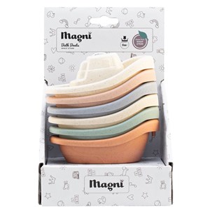 Jouet bain 6 bateaux en paille de blé