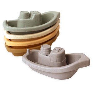 Jouet bain 6 bateaux en paille de blé