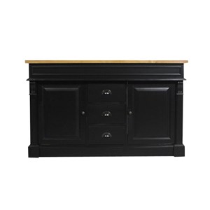 Meuble sous vasque en pin massif noir