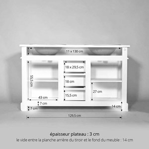 Meuble sous vasque en pin massif noir
