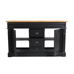 Meuble sous vasque en pin massif noir