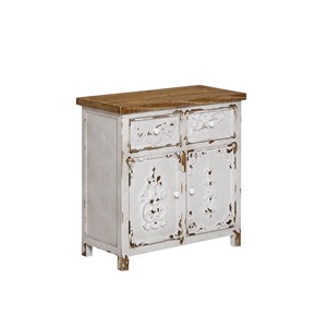 Buffet blanc en pin massif brossé