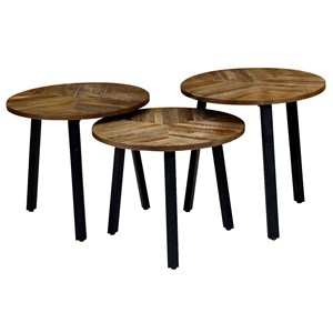 3x tables d'appoint gigognes rondes ø54