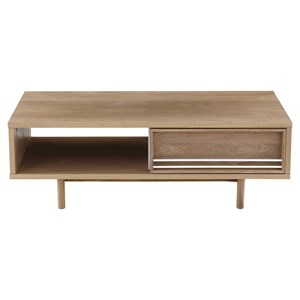 Table basse 1 porte coulissante bois na