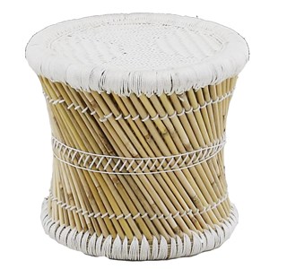 Pouf rond en fibres de bambou tam