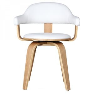 Chaise pivotante 360° simili cuir blanc