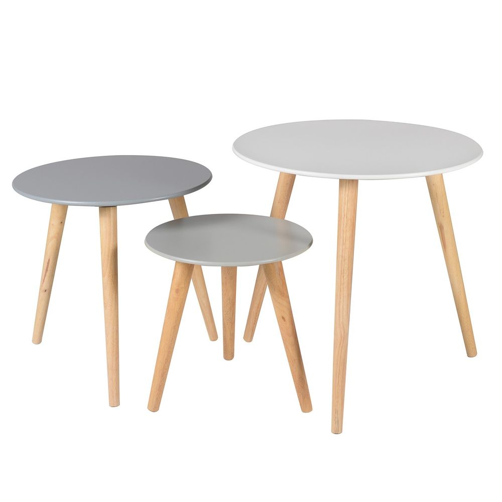 Tables Gigognes Rondes Grises Stockholm Nature Decouvertes