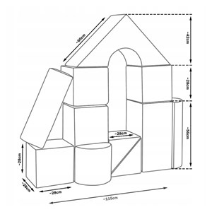 Set de 11 blocs en mousse blanc menthe