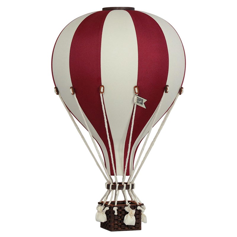 Montgolfière décorative bordeaux rouge