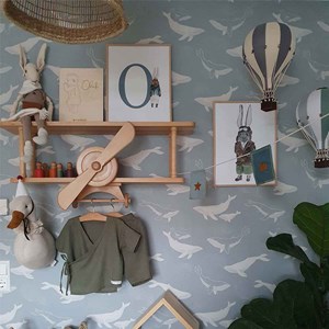 Montgolfière décorative denim bleu m