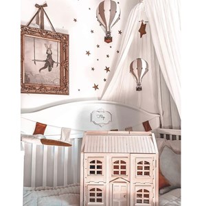 Montgolfière décorative gris clair gris