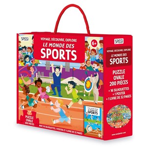 Puzzle & livre - le monde des sports, jo
