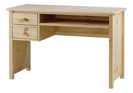 Bureau informatique pin massif 2 tiroir