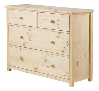 Commode pin massif brut 4 tiroirs