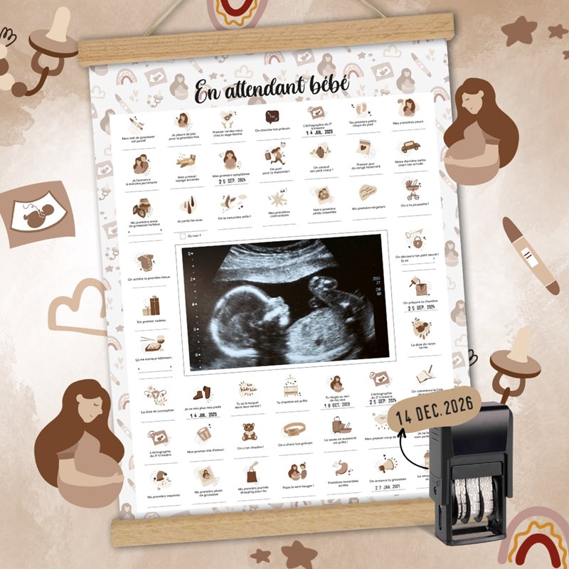 Affiche en attendant bébé - grossesse