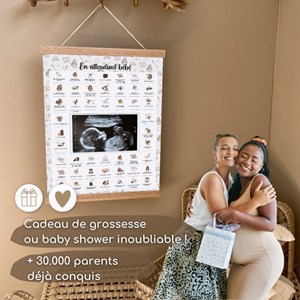 Coffret en attendant bébé + cadre beige