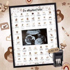Coffret en attendant bébé + cadre noir
