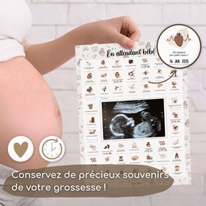 Coffret en attendant bébé + cadre noir