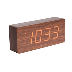 Horloge réveil en bois square - h. 9 cm