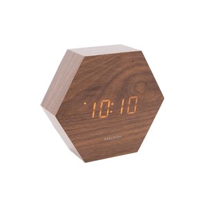Horloge réveil en bois square - h. 11 cm
