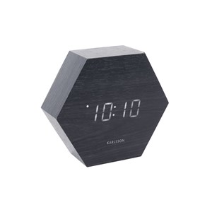 Horloge réveil en bois square - h. 11 cm