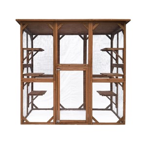 Parc à chats enclos en bois