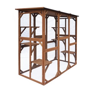 Parc à chats enclos en bois