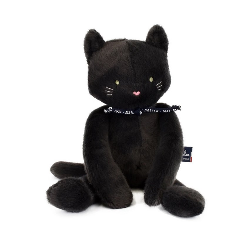 Peluche chat noir méloé 37cm