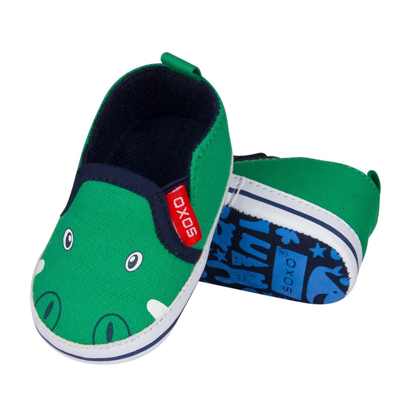 Chaussons bébé motif crocodile doux -