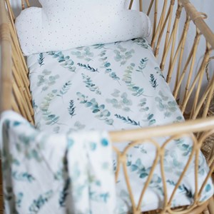 Drap housse couffin ovale eucalyptus
