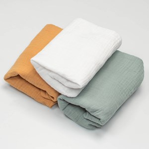 Lot de 3 draps housse couffin gaze coton