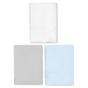 Drap housse couffin lot 3 gaze coton uni