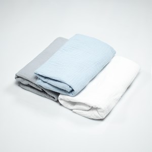 Drap housse couffin lot 3 gaze coton uni