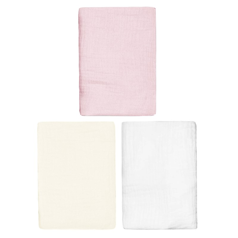 Lot 3 draps housses couffin gaze coton