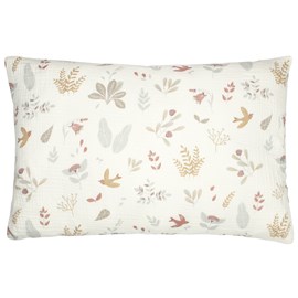 Taie d'oreiller gaze de coton aube écru