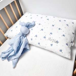 Taie d'oreiller en gaze de coton bleuet