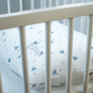 Taie d'oreiller en gaze de coton bleuet