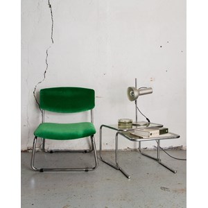 Chaise en métal et velours n°366