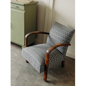 Fauteuil en bois et tissu n°404