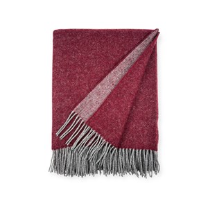 Plaid en laine réversible burgundy red