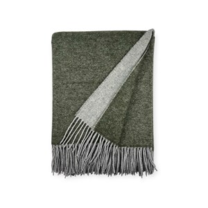 Plaid en laine réversible dark green