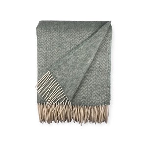 Plaid en laine herringbone grey