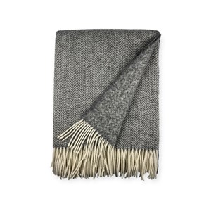 Plaid en laine herringbone grey