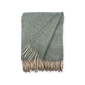 Plaid en laine herringbone special pistache