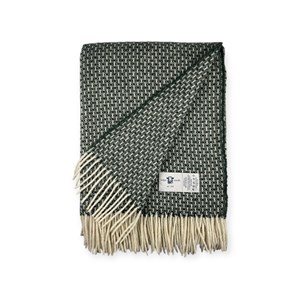 Plaid en laine motive unique forest green