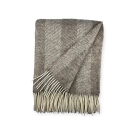 Plaid en laine motive unique beige white