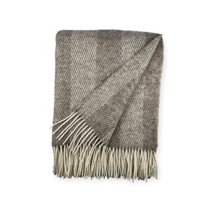 Plaid en laine motive unique beige white