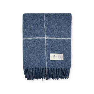 Plaid en laine square blue