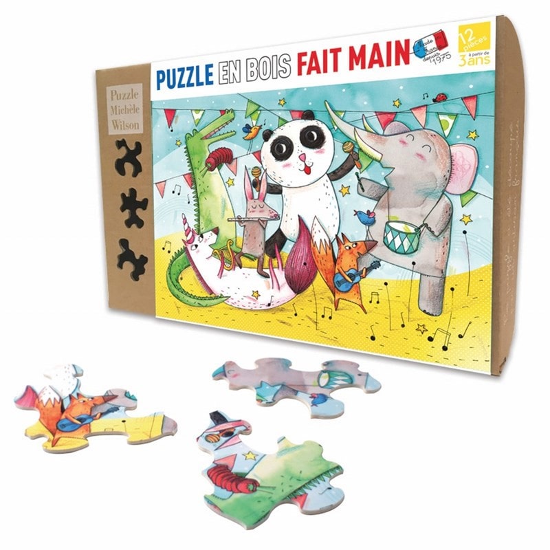 puzzle bois : animaux : Puzzle animaux bois puzzle ane 4 pièces en Hetre  massif fait main, animaux de la ferme